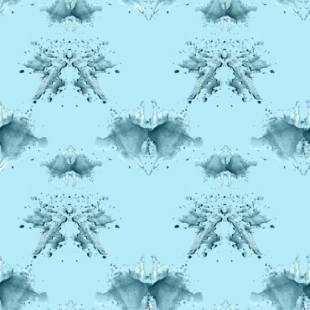 seamless pattern , consisting of a modified watercolor blots depicting Rorschachの写真素材