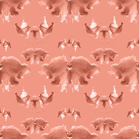 seamless pattern , consisting of a modified watercolor blots depicting Rorschachの写真素材