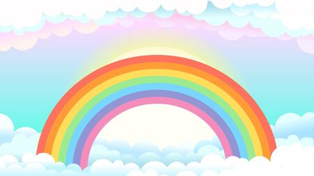 Rainbow in cloudsのイラスト素材