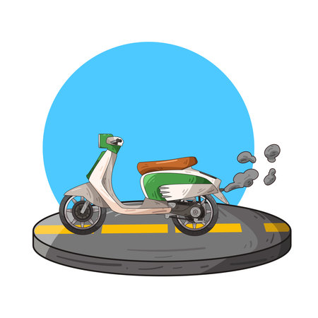 motor scooterのイラスト素材
