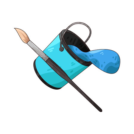 paint bucket and paint brushâのイラスト素材