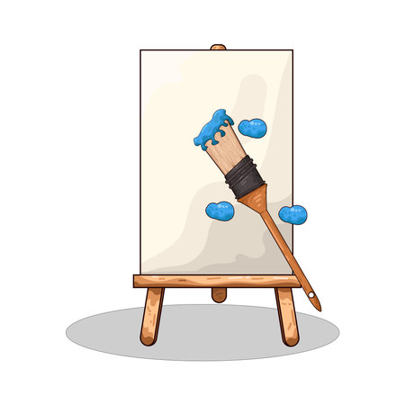 canvas and paint brushâのイラスト素材