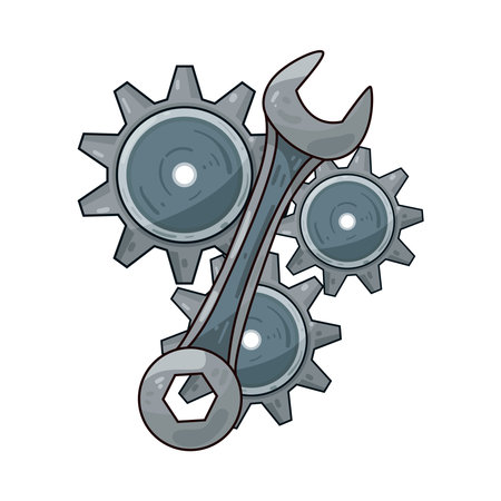 gear and wrenchのイラスト素材