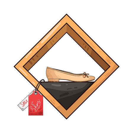 flat shoes saleのイラスト素材