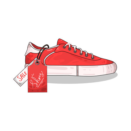 shoes  with price tagのイラスト素材