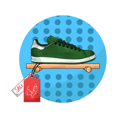 sneakers with price tagのイラスト素材
