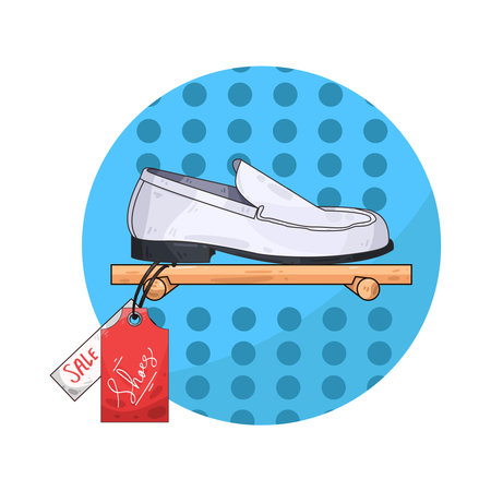 white loafers with sale tagのイラスト素材