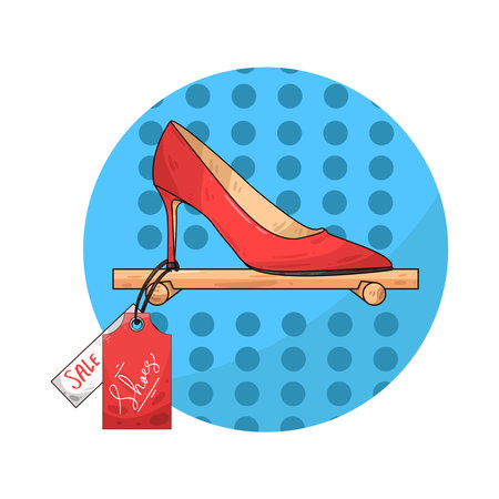 high heels with price tagのイラスト素材
