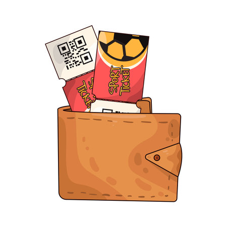 soccer ticket in walletのイラスト素材