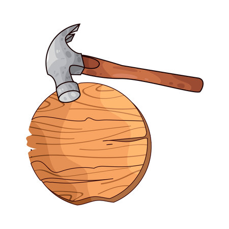 wood and hammerのイラスト素材