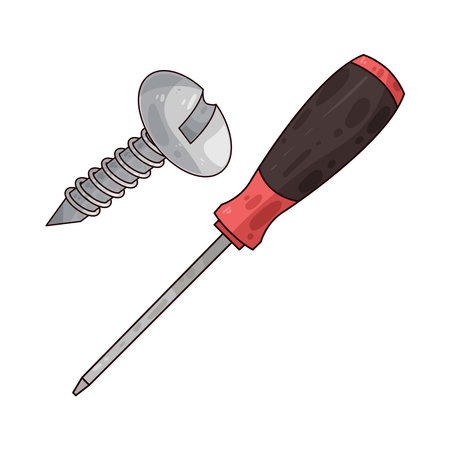 screwdriver and screwââのイラスト素材