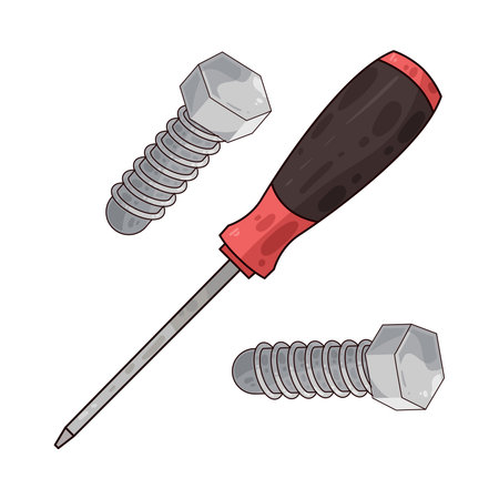 screwdriver and screw boltのイラスト素材