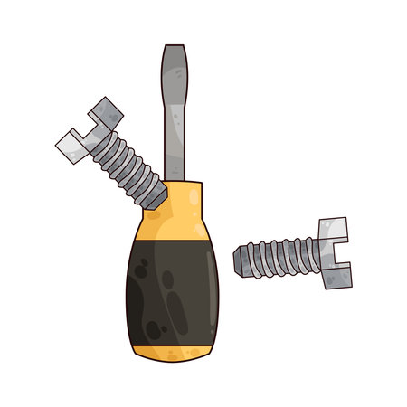 screwdriver and screw boltのイラスト素材