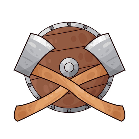viking shield with crossed axesのイラスト素材
