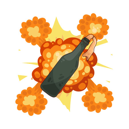 molotov explosionのイラスト素材