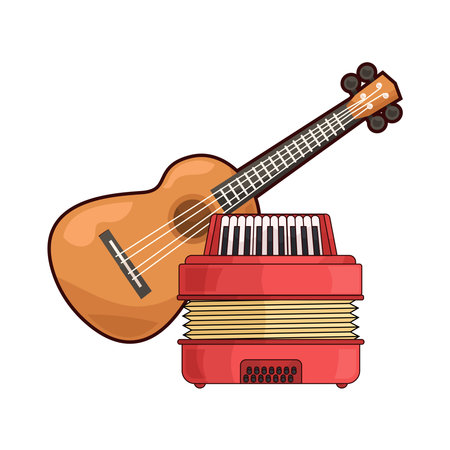 accordion and guitarのイラスト素材