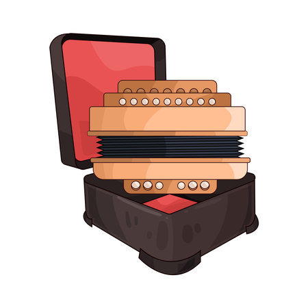 accordion hard caseのイラスト素材