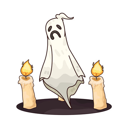 ghost and candlesのイラスト素材