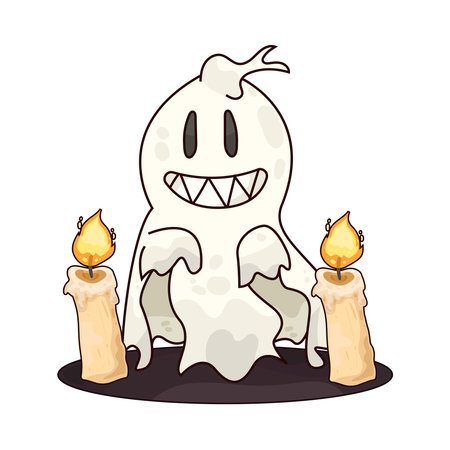 ghost with candlesのイラスト素材