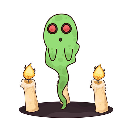 ghost and candlesのイラスト素材