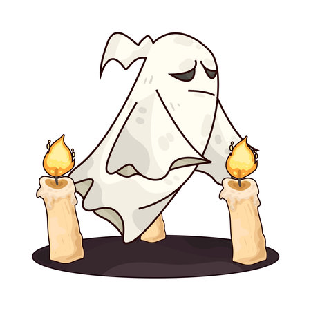 ghost with candlesのイラスト素材