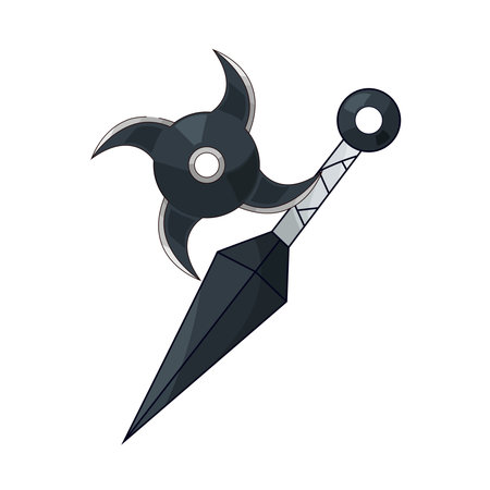 shuriken and kunaiのイラスト素材