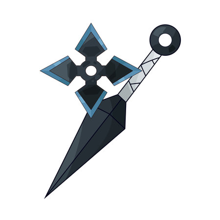 shuriken and kunaiのイラスト素材