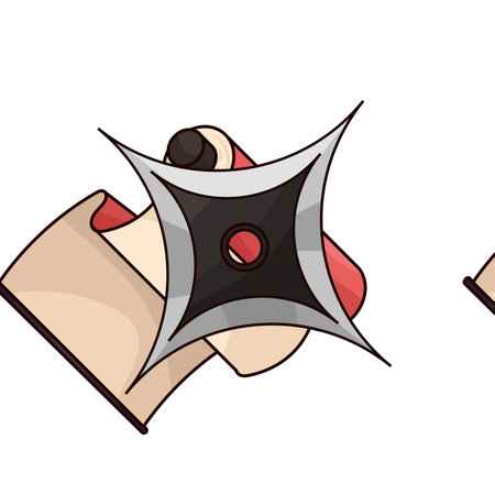 ninja scroll with shurikenのイラスト素材