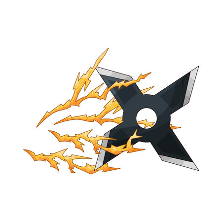 shuriken with lightningのイラスト素材
