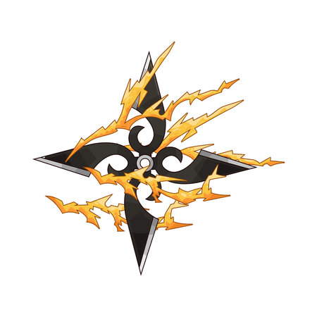 shuriken with lightningのイラスト素材