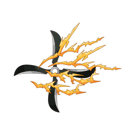 shuriken with lightningのイラスト素材