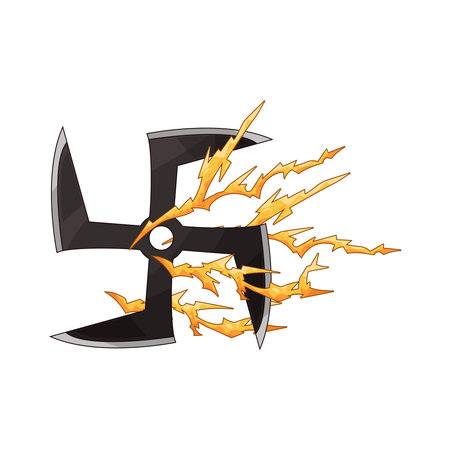 shuriken with lightningのイラスト素材