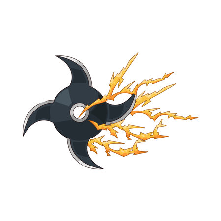 shuriken with lightningのイラスト素材