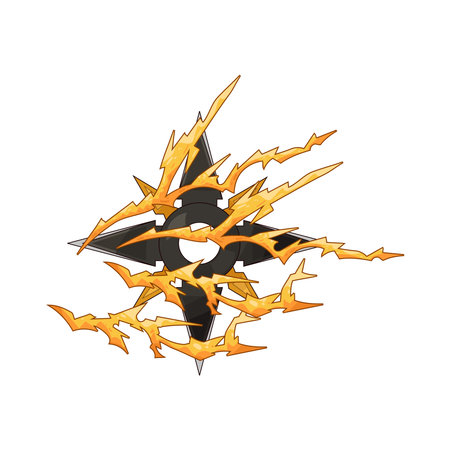 shuriken with lightningのイラスト素材
