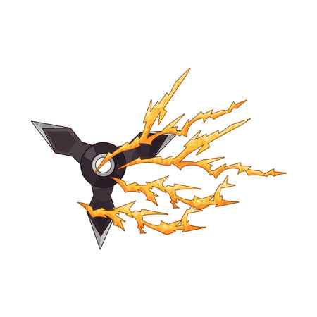 shuriken with lightningのイラスト素材