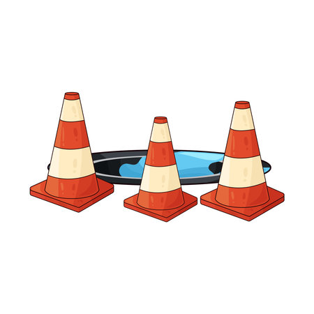 pothole coneのイラスト素材