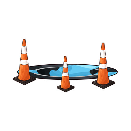 pothole coneのイラスト素材