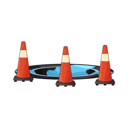 pothole coneのイラスト素材