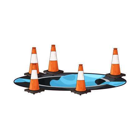 pothole coneのイラスト素材