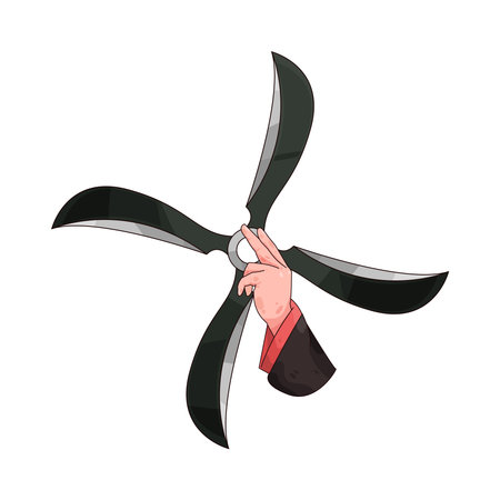 hand holding shurikenのイラスト素材