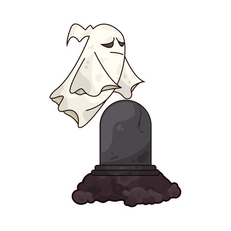 ghost with graveのイラスト素材