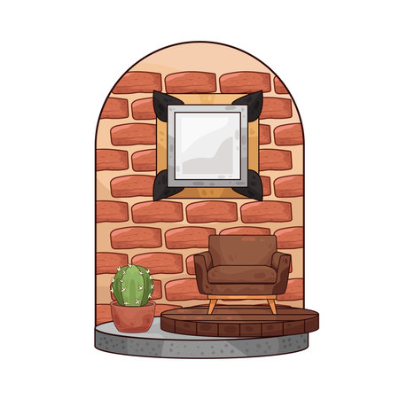 living room with photo frameのイラスト素材