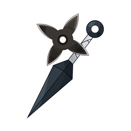 shuriken and kunaiのイラスト素材