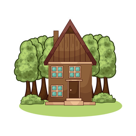 house with treesのイラスト素材