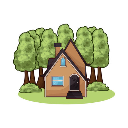 house with treesのイラスト素材