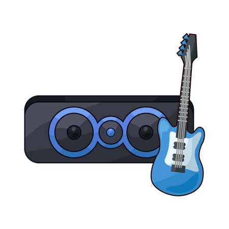 guitar and speakerのイラスト素材