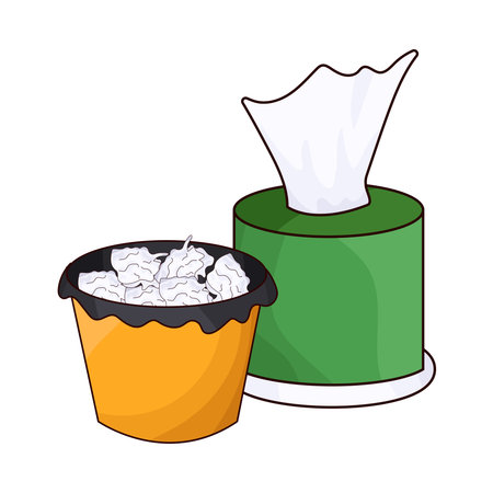tissue with trash binのイラスト素材