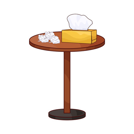 tissue on tableのイラスト素材