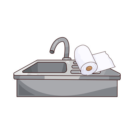 tissue on sinkのイラスト素材