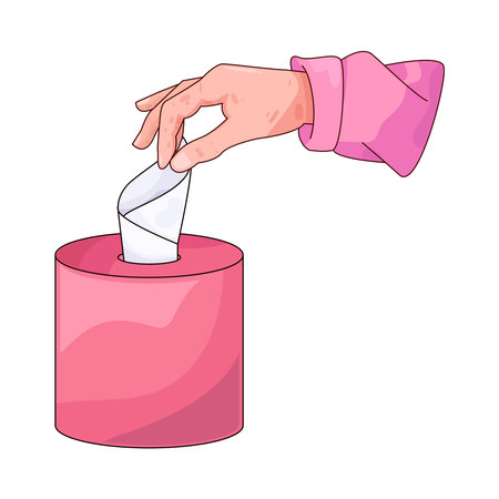 hand pulling tissueのイラスト素材